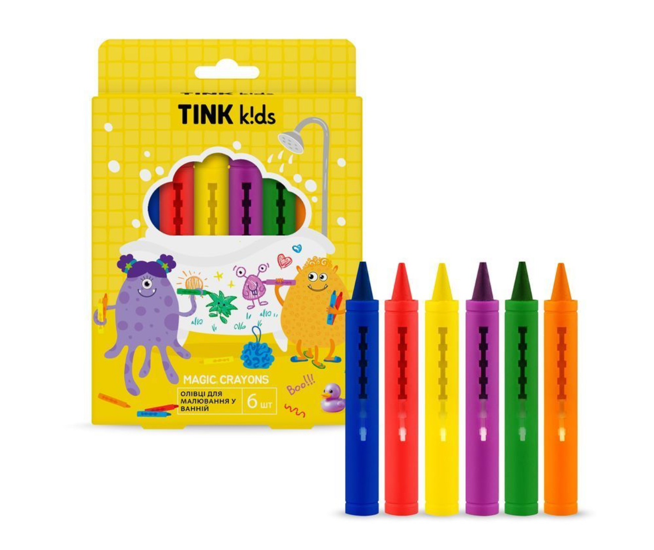 Олівці для малювання у ванній Magic Crayons Tink kids 6 шт